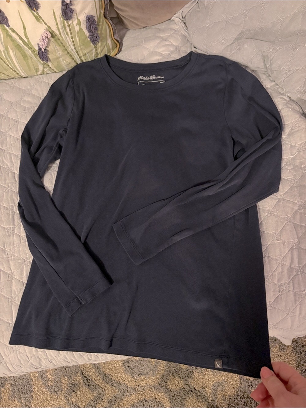 Eddie Bauer Navy Crewneck Long Sleeve Shirt